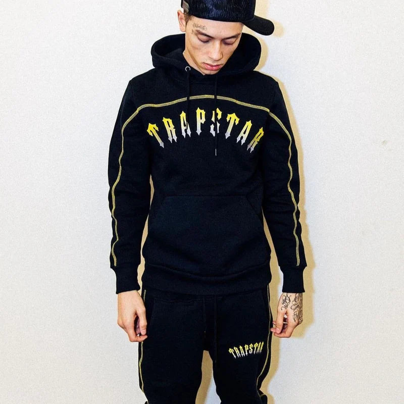 Yellow and black hoodie tracksuit Central Cee